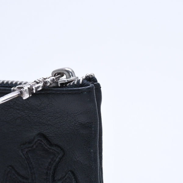 極美品 CHROME HEARTS クロムハーツ ZPR CHNG PURSE ジッパー チェンジパース 小銭入れ CHクロスパッチ ダガージップ シルバー金具 中古 4a009815