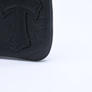 極美品 CHROME HEARTS クロムハーツ ZPR CHNG PURSE ジッパー チェンジパース 小銭入れ CHクロスパッチ ダガージップ シルバー金具 中古 4a009815