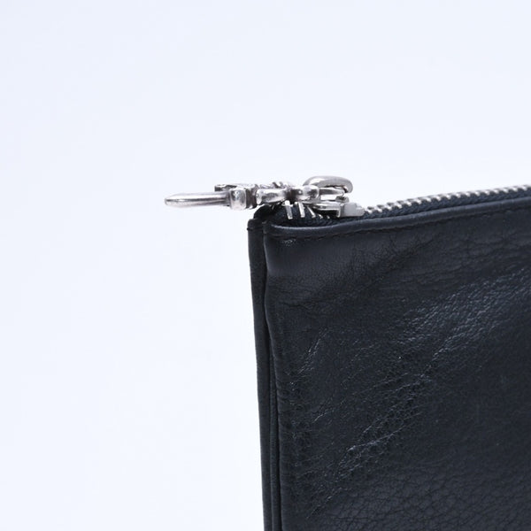 極美品 CHROME HEARTS クロムハーツ ZPR CHNG PURSE ジッパー チェンジパース 小銭入れ CHクロスパッチ ダガージップ シルバー金具 中古 4a009815