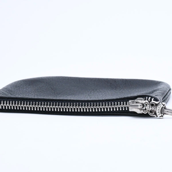 極美品 CHROME HEARTS クロムハーツ ZPR CHNG PURSE ジッパー チェンジパース 小銭入れ CHクロスパッチ ダガージップ シルバー金具 中古 4a009815