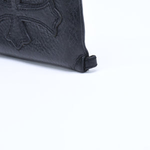 極美品 CHROME HEARTS クロムハーツ WALLET TINY ZIP タイニー ジップウォレット 財布 CHクロスパッチ ダガージップ ブラック 中古 4a009814
