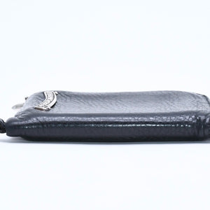 極美品 CHROME HEARTS クロムハーツ WALLET TINY ZIP タイニー ジップウォレット 財布 CHクロスパッチ ダガージップ ブラック 中古 4a009814