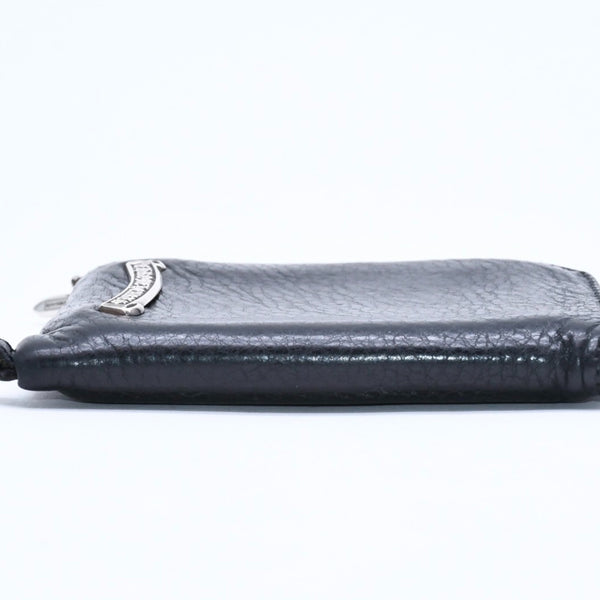 極美品 CHROME HEARTS クロムハーツ WALLET TINY ZIP タイニー ジップウォレット 財布 CHクロスパッチ ダガージップ ブラック 中古 4a009814