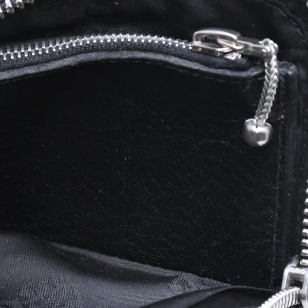 極美品 CHROME HEARTS クロムハーツ WALLET TINY ZIP タイニー ジップウォレット 財布 CHクロスパッチ ダガージップ ブラック 中古 4a009814