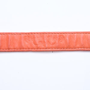 極美品 CHROME HEARTS クロムハーツ 3BTN 2SNP 3ボタン 2スナップ レザーブレスレット 重量約26.19g ピラミッド オレンジ 中古 4a009813