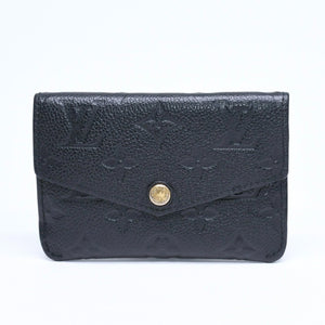 Very Good Condition LOUIS VUITTON Pochette Cle Coin Case Coin Purse Monogram Empreinte M60633 Black Used 4a009760
