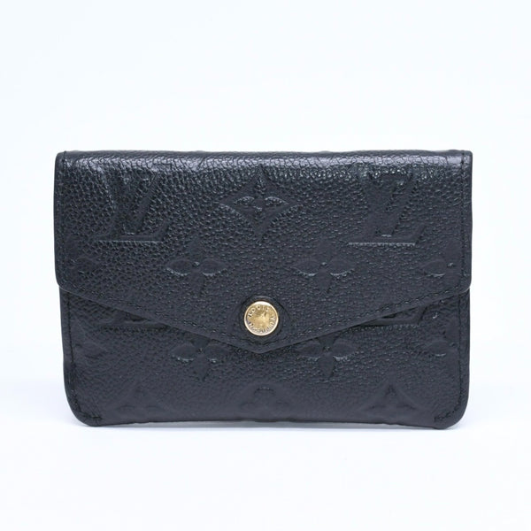 Very Good Condition LOUIS VUITTON Pochette Cle Coin Case Coin Purse Monogram Empreinte M60633 Black Used 4a009760