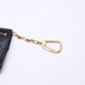Very Good Condition LOUIS VUITTON Pochette Cle Coin Case Coin Purse Monogram Empreinte M60633 Black Used 4a009760