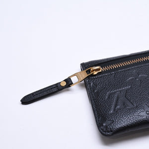 Very Good Condition LOUIS VUITTON Pochette Cle Coin Case Coin Purse Monogram Empreinte M60633 Black Used 4a009760