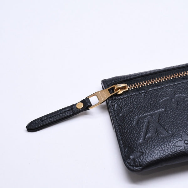 Very Good Condition LOUIS VUITTON Pochette Cle Coin Case Coin Purse Monogram Empreinte M60633 Black Used 4a009760