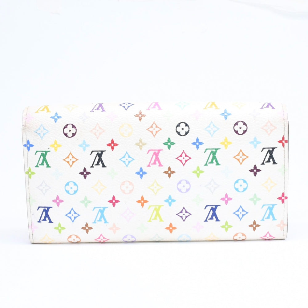 LOUIS VUITTON ルイヴィトン 長財布 ホワイト マルチカラー ゴールド金具 ポルトフォイユ サラ ブロン M93744 美品 中古 4a009655