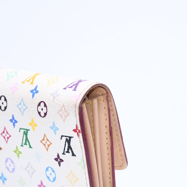 LOUIS VUITTON Long Wallet White Multicolor Gold Hardware Portefeuille Sarah Bronne M93744 Good Condition Used 4a009655