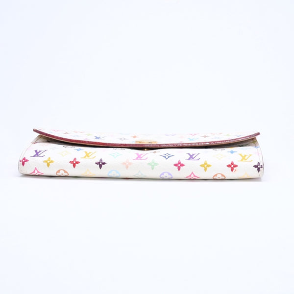 LOUIS VUITTON Long Wallet White Multicolor Gold Hardware Portefeuille Sarah Bronne M93744 Good Condition Used 4a009655