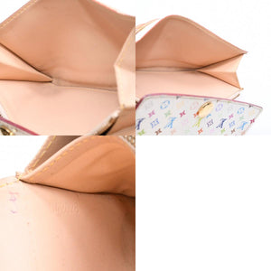 LOUIS VUITTON Long Wallet White Multicolor Gold Hardware Portefeuille Sarah Bronne M93744 Good Condition Used 4a009655