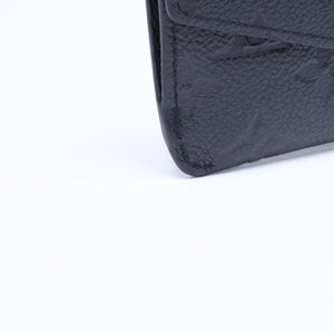 Very Good Condition LOUIS VUITTON Pochette Cle Coin Case Coin Purse Monogram Empreinte M60633 Black Used 4a009760