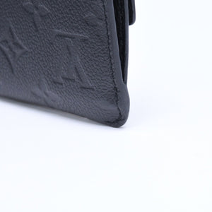 Very Good Condition LOUIS VUITTON Pochette Cle Coin Case Coin Purse Monogram Empreinte M60633 Black Used 4a009760