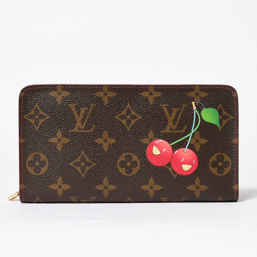 Like new LOUIS VUITTON Pochette Cherry Porte Monet Zip M95006 Monogram Cherry Blossom Takashi Murakami Used 4a009625