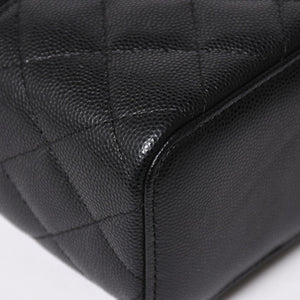Like new CHANEL Chanel Matelasse Mini Chain Shoulder Bag No. 29 Caviar Skin Black Gold Hardware Used 4a009767