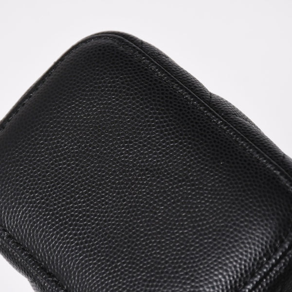 Like new CHANEL Chanel Matelasse Mini Chain Shoulder Bag No. 29 Caviar Skin Black Gold Hardware Used 4a009767