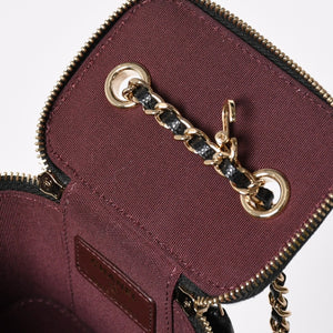 Like new CHANEL Chanel Matelasse Mini Chain Shoulder Bag No. 29 Caviar Skin Black Gold Hardware Used 4a009767