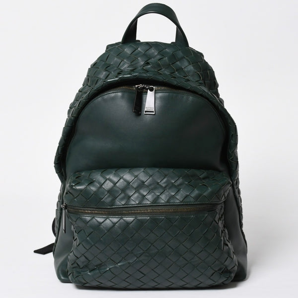 Very Good Condition BOTTEGA VENETA Bottega Veneta Bag Backpack Moss Green Intrecciato Leather B08560703L Used 4a009762