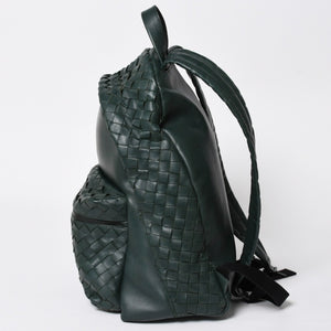 Very Good Condition BOTTEGA VENETA Bottega Veneta Bag Backpack Moss Green Intrecciato Leather B08560703L Used 4a009762
