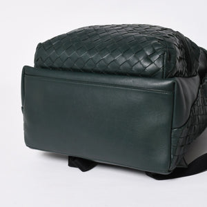Very Good Condition BOTTEGA VENETA Bottega Veneta Bag Backpack Moss Green Intrecciato Leather B08560703L Used 4a009762