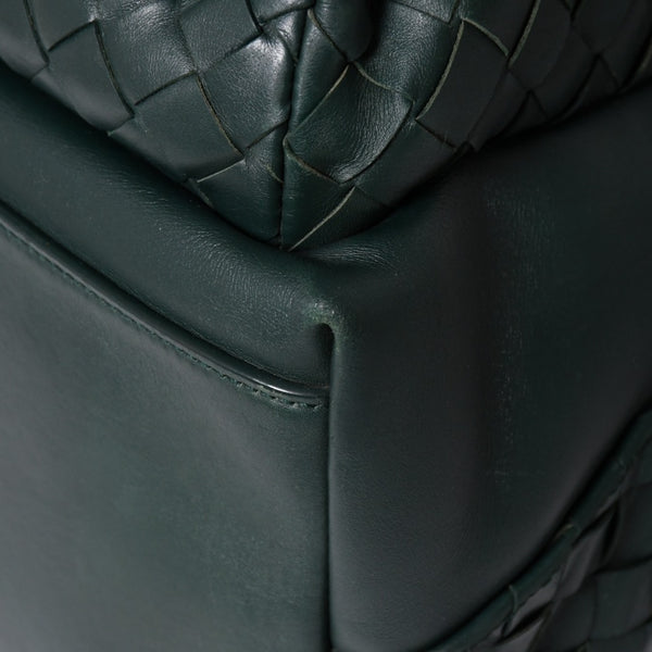 Very Good Condition BOTTEGA VENETA Bottega Veneta Bag Backpack Moss Green Intrecciato Leather B08560703L Used 4a009762