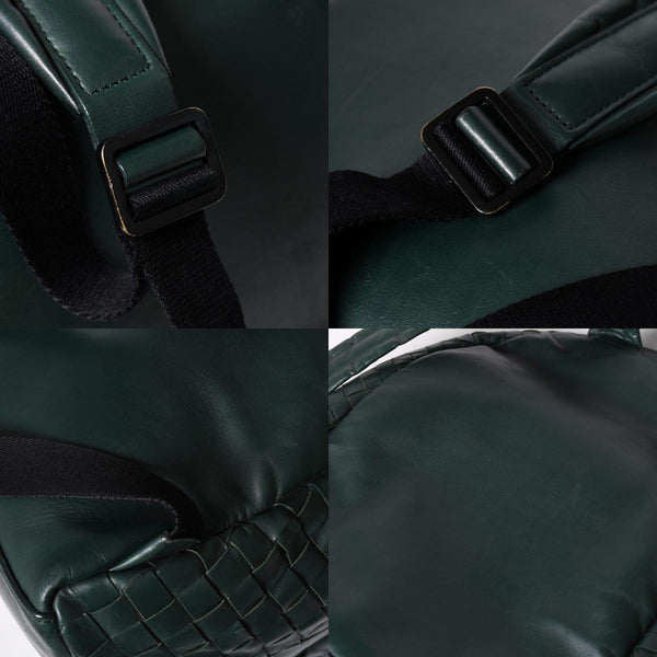 Very Good Condition BOTTEGA VENETA Bottega Veneta Bag Backpack Moss Green Intrecciato Leather B08560703L Used 4a009762