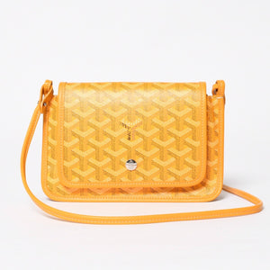 Very good condition GOYARD Plume Chain Wallet Wallet Shoulder Bag Leather PVC Yellow Silver Hardware Used 4a009771
