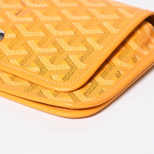 Very good condition GOYARD Plume Chain Wallet Wallet Shoulder Bag Leather PVC Yellow Silver Hardware Used 4a009771
