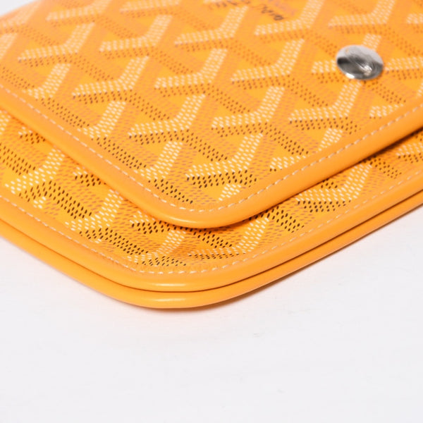Very good condition GOYARD Plume Chain Wallet Wallet Shoulder Bag Leather PVC Yellow Silver Hardware Used 4a009771