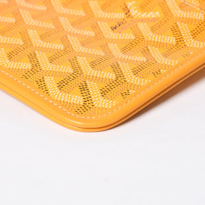 Very good condition GOYARD Plume Chain Wallet Wallet Shoulder Bag Leather PVC Yellow Silver Hardware Used 4a009771