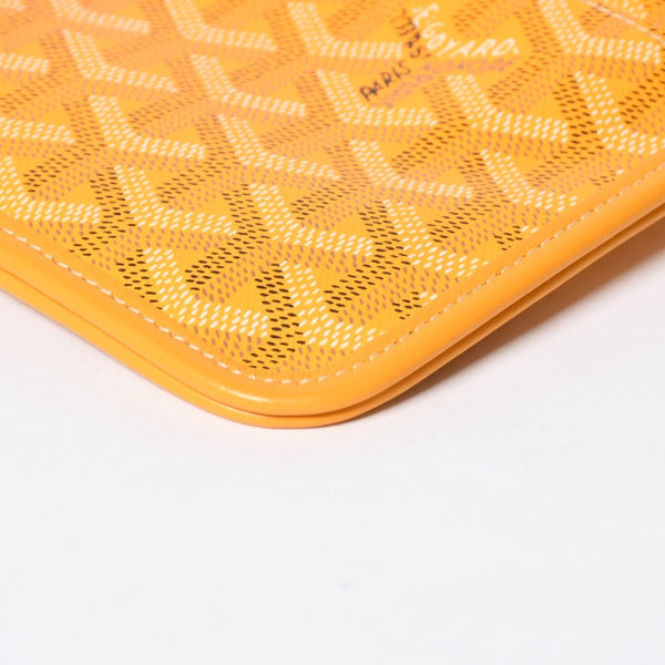 Very good condition GOYARD Plume Chain Wallet Wallet Shoulder Bag Leather PVC Yellow Silver Hardware Used 4a009771
