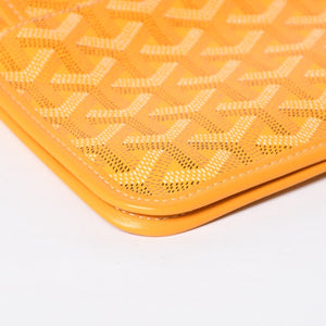 Very good condition GOYARD Plume Chain Wallet Wallet Shoulder Bag Leather PVC Yellow Silver Hardware Used 4a009771