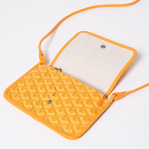 Very good condition GOYARD Plume Chain Wallet Wallet Shoulder Bag Leather PVC Yellow Silver Hardware Used 4a009771
