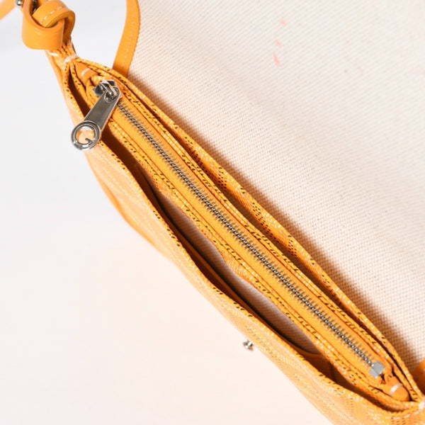 Very good condition GOYARD Plume Chain Wallet Wallet Shoulder Bag Leather PVC Yellow Silver Hardware Used 4a009771