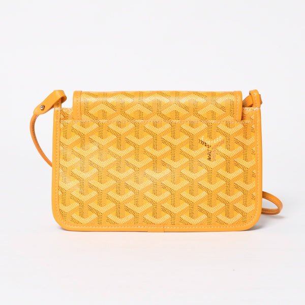 Very good condition GOYARD Plume Chain Wallet Wallet Shoulder Bag Leather PVC Yellow Silver Hardware Used 4a009771