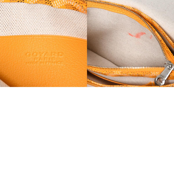 Very good condition GOYARD Plume Chain Wallet Wallet Shoulder Bag Leather PVC Yellow Silver Hardware Used 4a009771