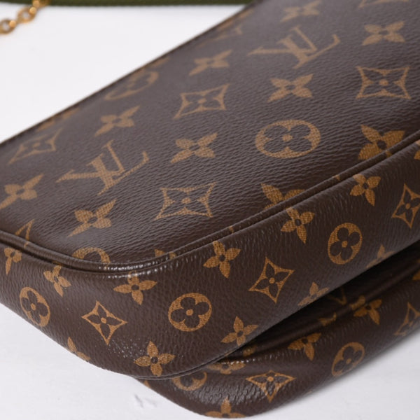Very Good Condition LOUIS VUITTON Multi Pochette Accessoire Shoulder Bag Brown Gold Hardware M44813 Used 4a009778
