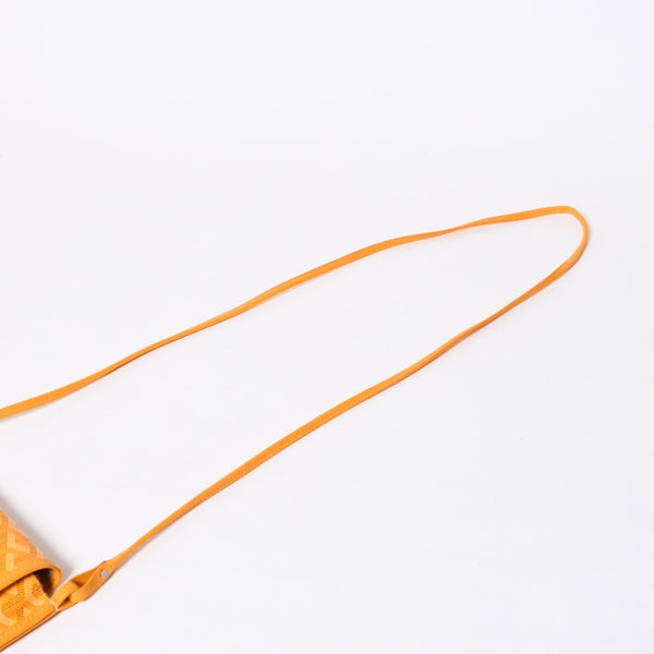 Very good condition GOYARD Plume Chain Wallet Wallet Shoulder Bag Leather PVC Yellow Silver Hardware Used 4a009771