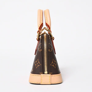 新品同様 LOUIS VUITTON ルイヴィトン LV × TM ナノ アルマ 2WAYバッグ M13416 モノグラム チェリー ブラウン 村上隆 中古 4a009804