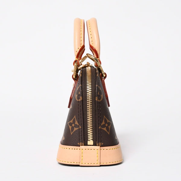 新品同様 LOUIS VUITTON ルイヴィトン LV × TM ナノ アルマ 2WAYバッグ M13416 モノグラム チェリー ブラウン 村上隆 中古 4a009804