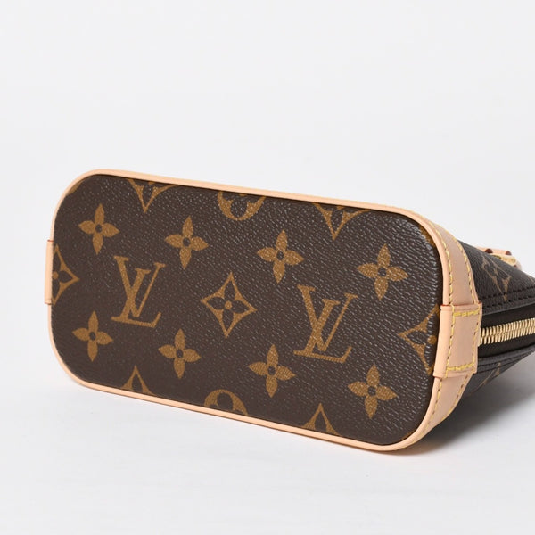 新品同様 LOUIS VUITTON ルイヴィトン LV × TM ナノ アルマ 2WAYバッグ M13416 モノグラム チェリー ブラウン 村上隆 中古 4a009804