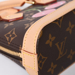 新品同様 LOUIS VUITTON ルイヴィトン LV × TM ナノ アルマ 2WAYバッグ M13416 モノグラム チェリー ブラウン 村上隆 中古 4a009804
