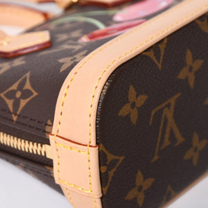 新品同様 LOUIS VUITTON ルイヴィトン LV × TM ナノ アルマ 2WAYバッグ M13416 モノグラム チェリー ブラウン 村上隆 中古 4a009804