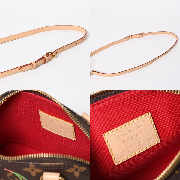 新品同様 LOUIS VUITTON ルイヴィトン LV × TM ナノ アルマ 2WAYバッグ M13416 モノグラム チェリー ブラウン 村上隆 中古 4a009804