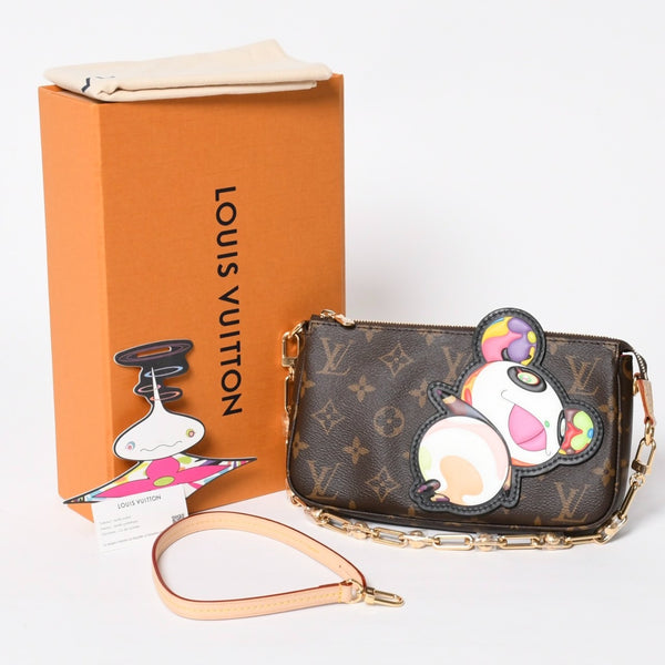New Unused LOUIS VUITTON Pochette Accessoire Monogram Panda Brown Gold Hardware PVC M13440 Used 4a009586