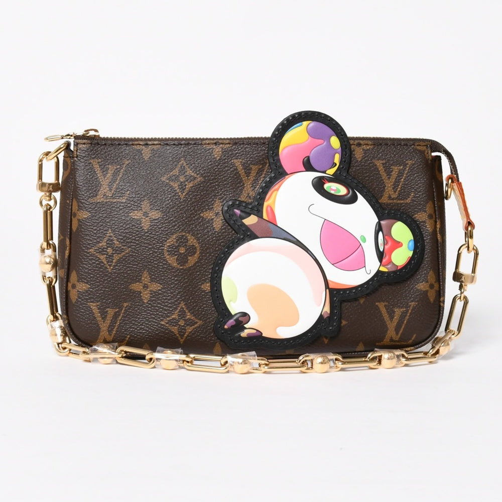 New Unused LOUIS VUITTON Pochette Accessoire Monogram Panda Brown Gold Hardware PVC M13440 Used 4a009586