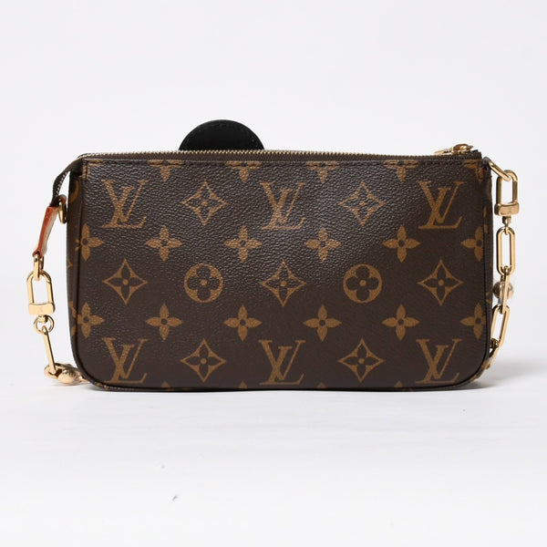 New Unused LOUIS VUITTON Pochette Accessoire Monogram Panda Brown Gold Hardware PVC M13440 Used 4a009586